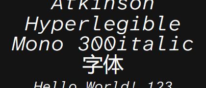 Atkinson-Hyperlegible-Mono-300italic